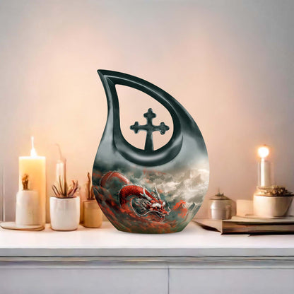 Large Vermilion Dragon's Urn 