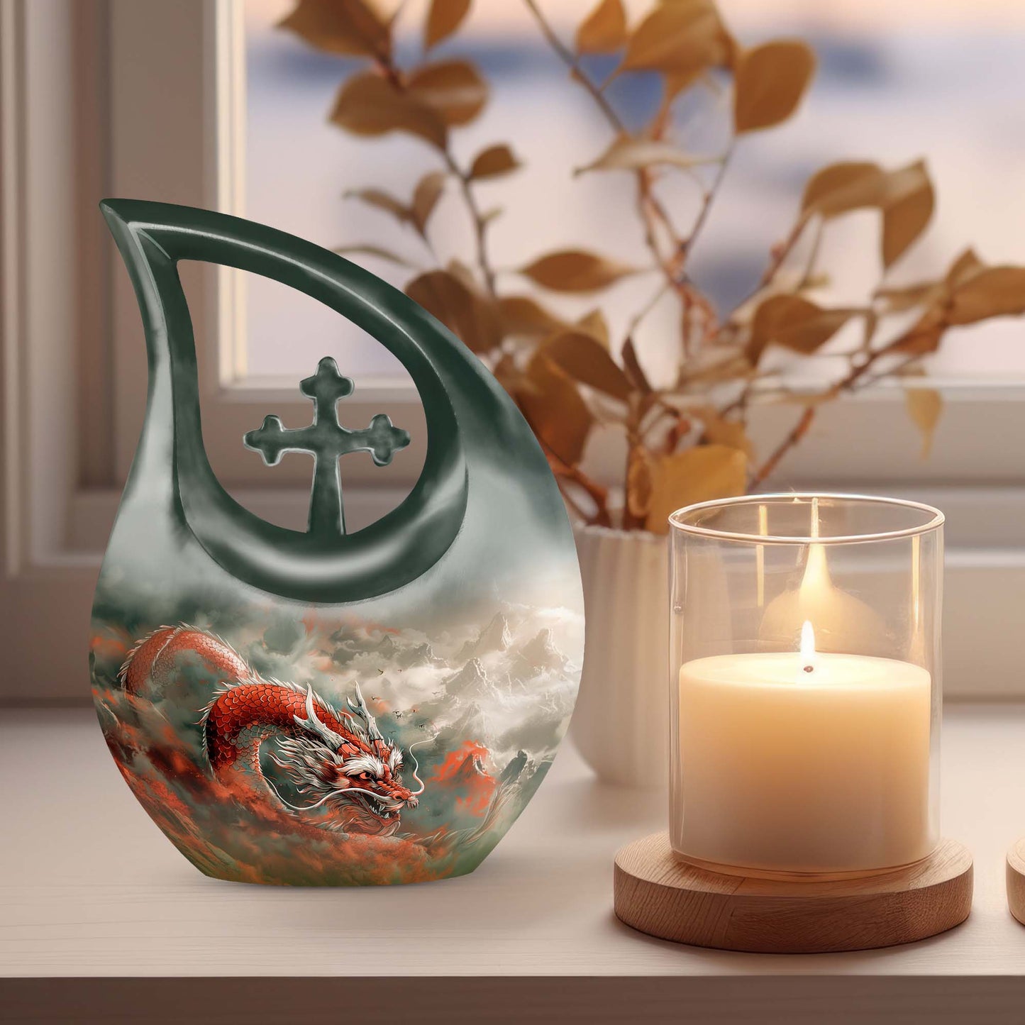 Large Vermilion Dragon's Urn 