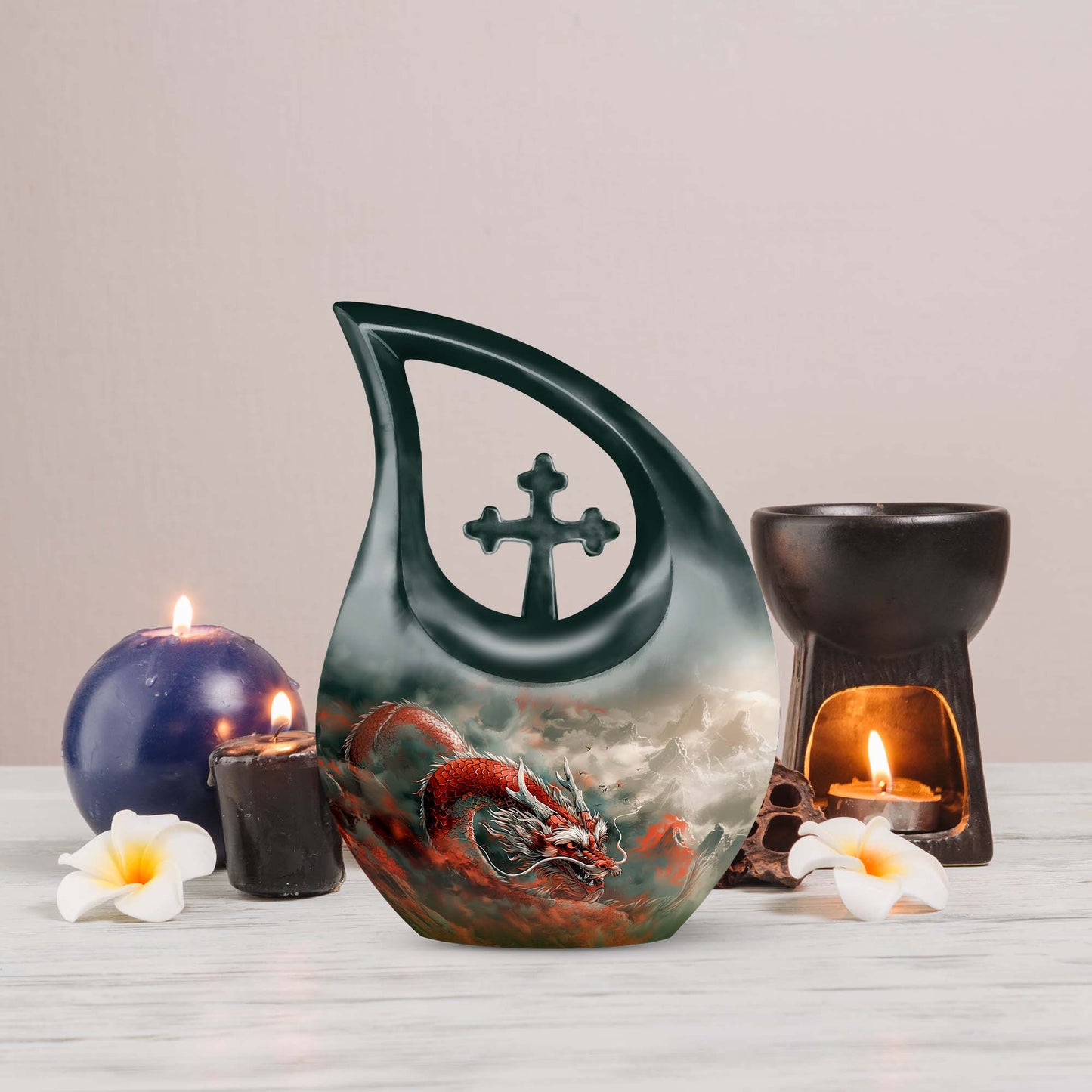 Large Vermilion Dragon's Urn 