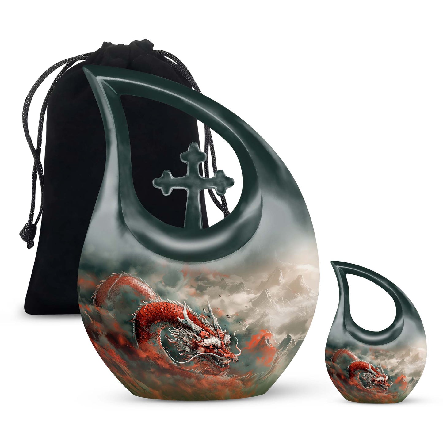 Large Vermilion Dragon's Urn 