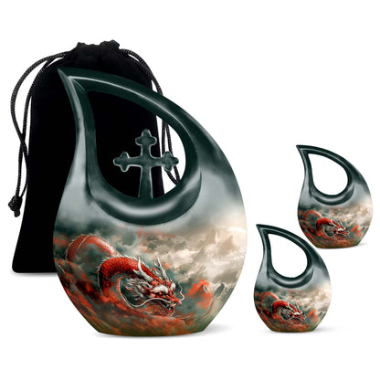Large Vermilion Dragon's Urn 