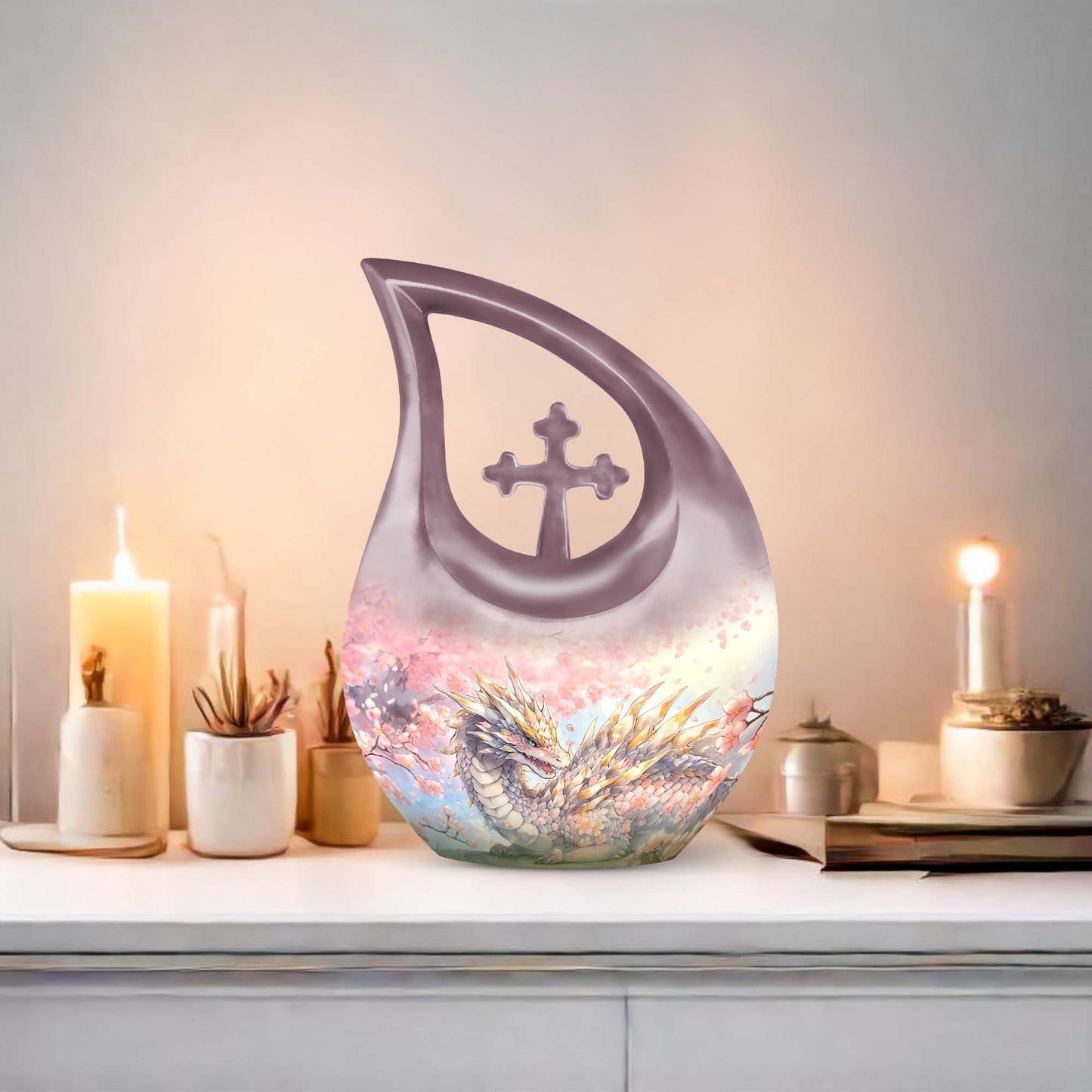 Blossoming Guardian memorial urn