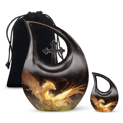 Phoenix Dragon's Cross-Drop Urn
