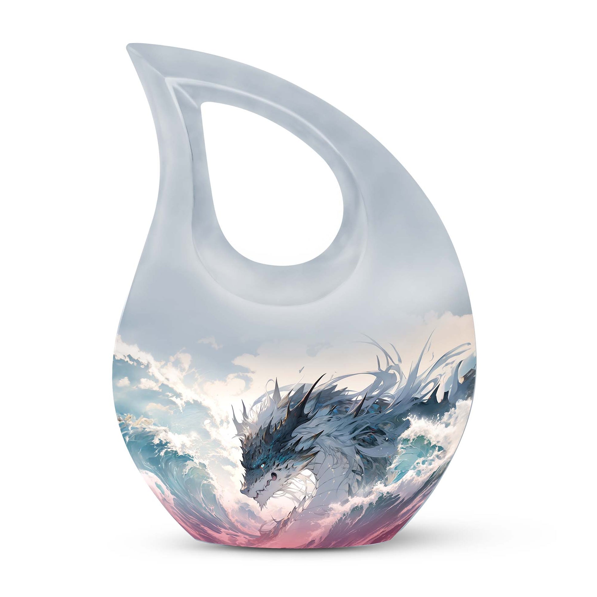 White Dragon Cremation Urn for Human Ashes - Funeral Urns For Ashes
