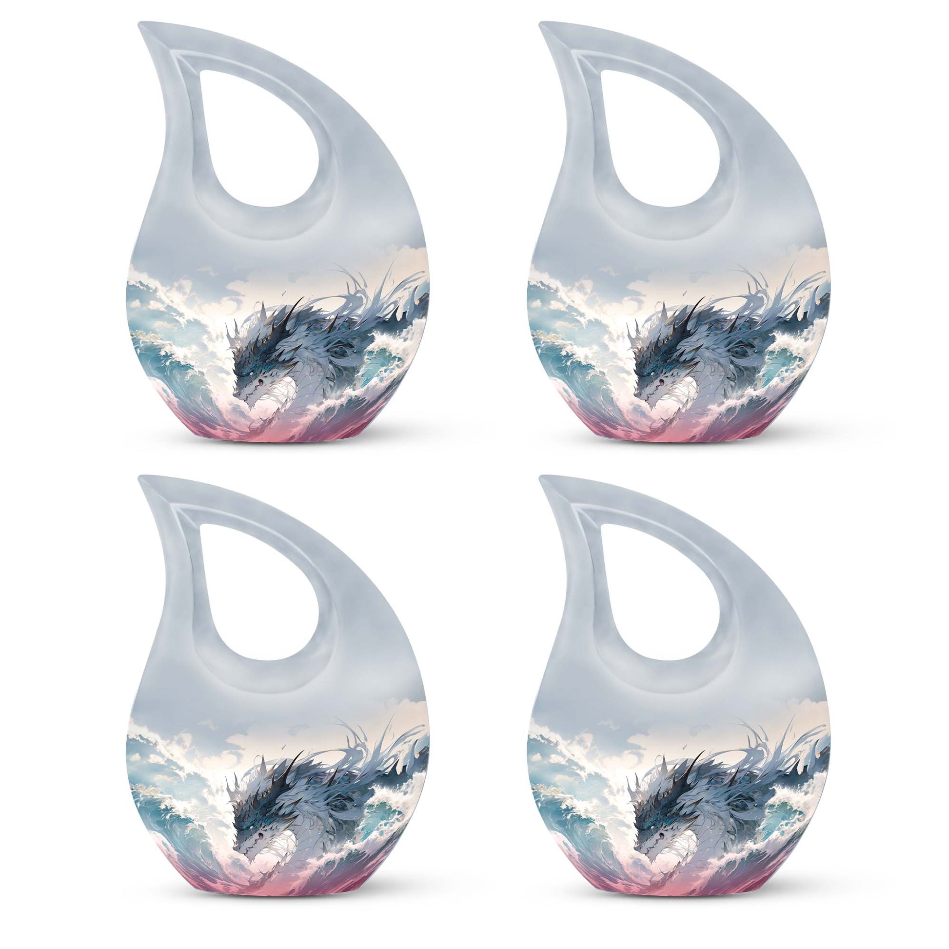 White Dragon Cremation Urn for Human Ashes - Funeral Urns For Ashes