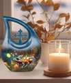 Chameleon's Colorful Cross Drop Adult Urn