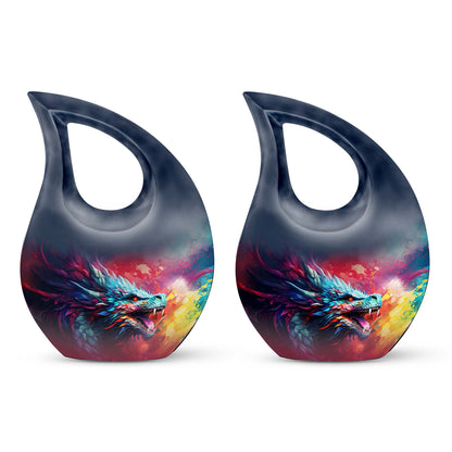 Colorful Dragon Urn - Dragon Urns Funeral Large Cremation Urns For Ashes