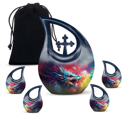 Colorful Dragon Urn - Dragon Urns Funeral Large Cremation Urns For Ashes