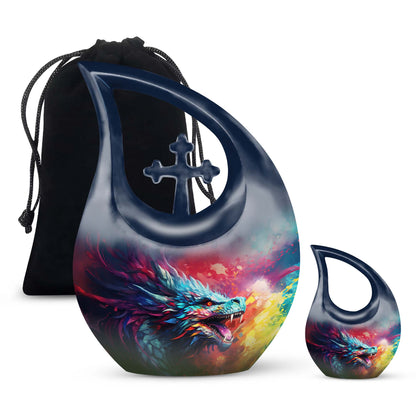Colorful Dragon Urn - Dragon Urns Funeral Large Cremation Urns For Ashes