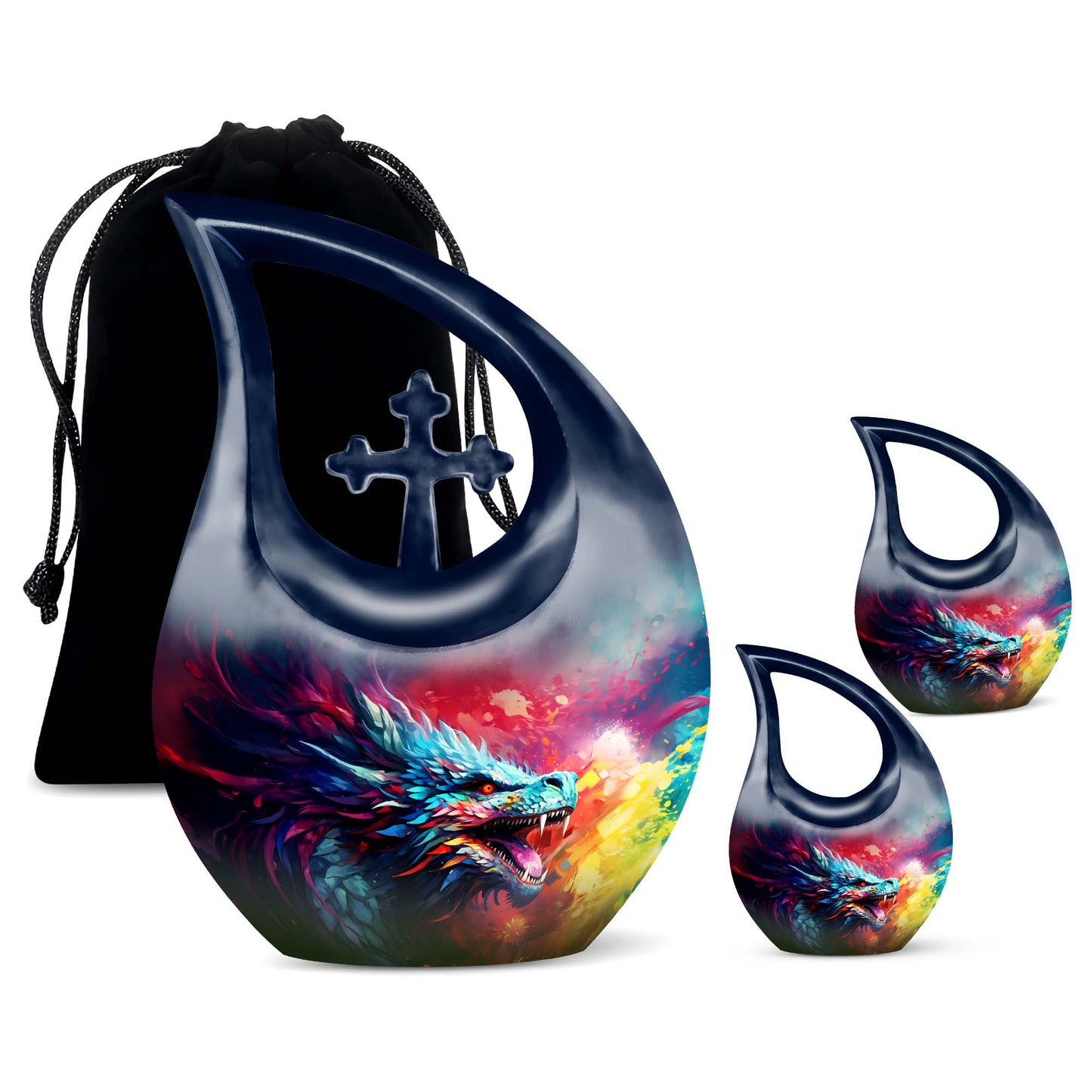 Colorful Dragon Urn - Dragon Urns Funeral Large Cremation Urns For Ashes