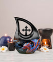 Shimmering Sapphire Cross Drop Urn