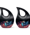 Dragon Moonlit Roses Urn - Dragon Urns Funeral Large  Urns