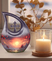 Cross Drop Sunset Whispers Among Urn