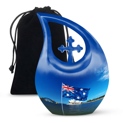 Large 10-Inch Australian Flag urn
