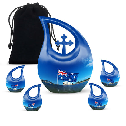Large 10-Inch Australian Flag urn