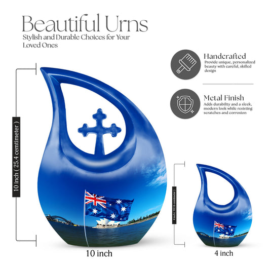 Large 10-Inch Australian Flag urn