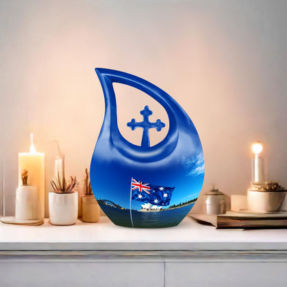Large 10-Inch Australian Flag urn