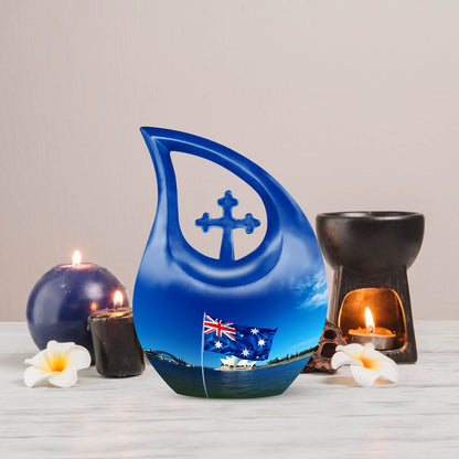 Large 10-Inch Australian Flag urn
