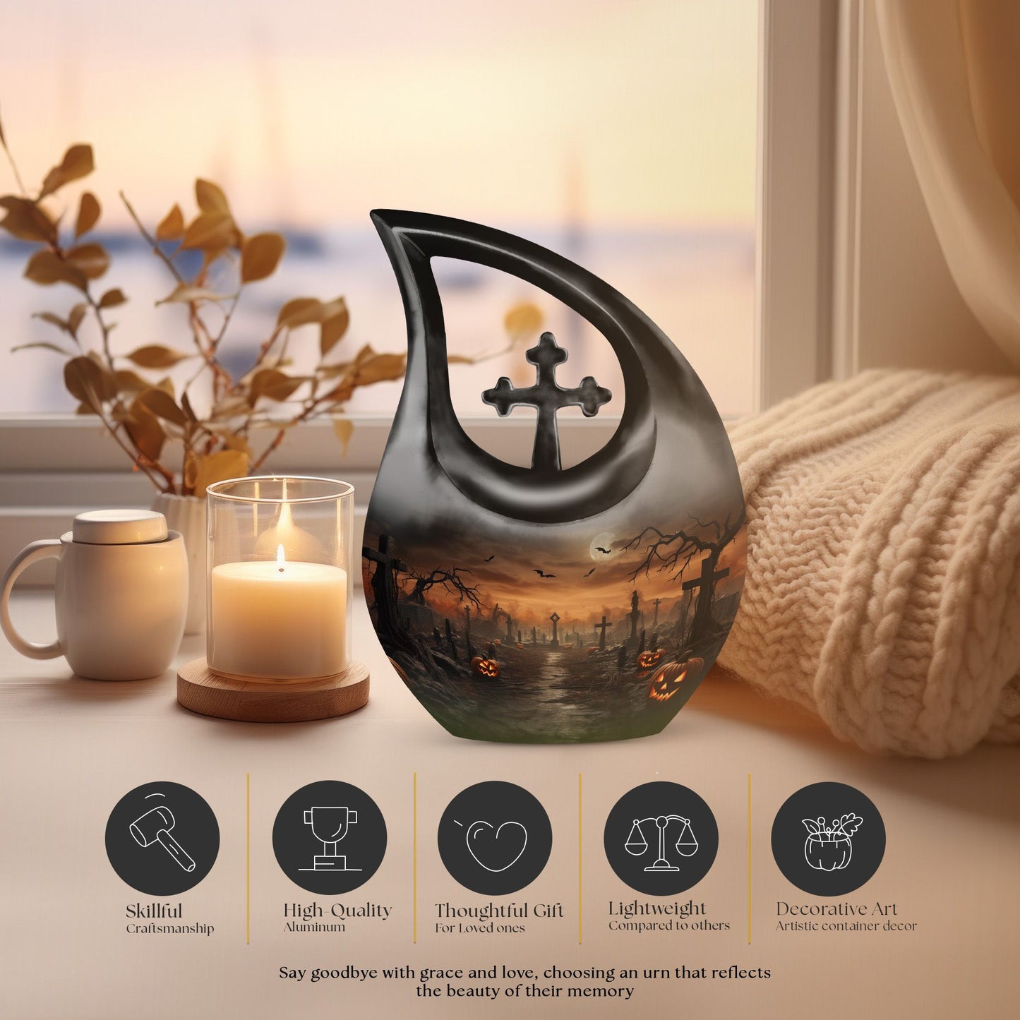Halloween Moonlight Urn