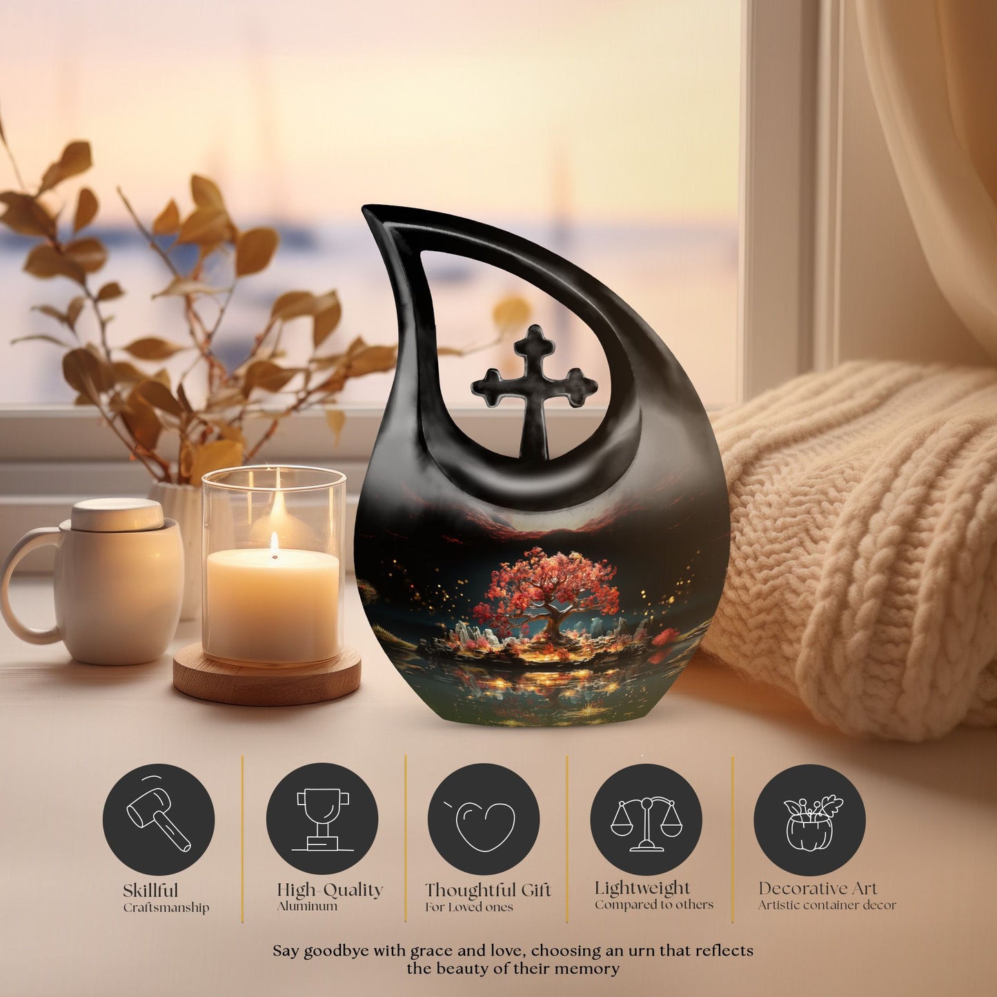 Crimson Eclipse Sanctuary Urn