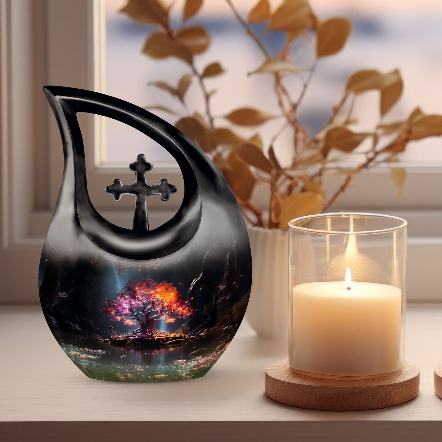 Enchanted Twilight Cross Drop urn