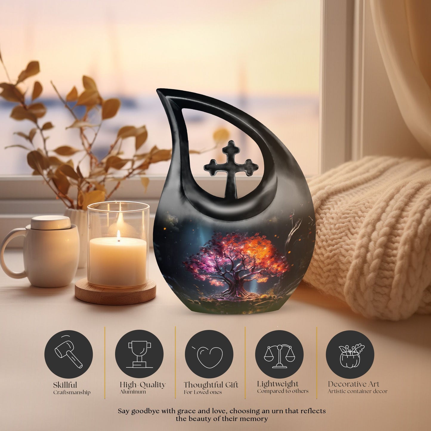 Mystical Arbor Lights Cremation Urn