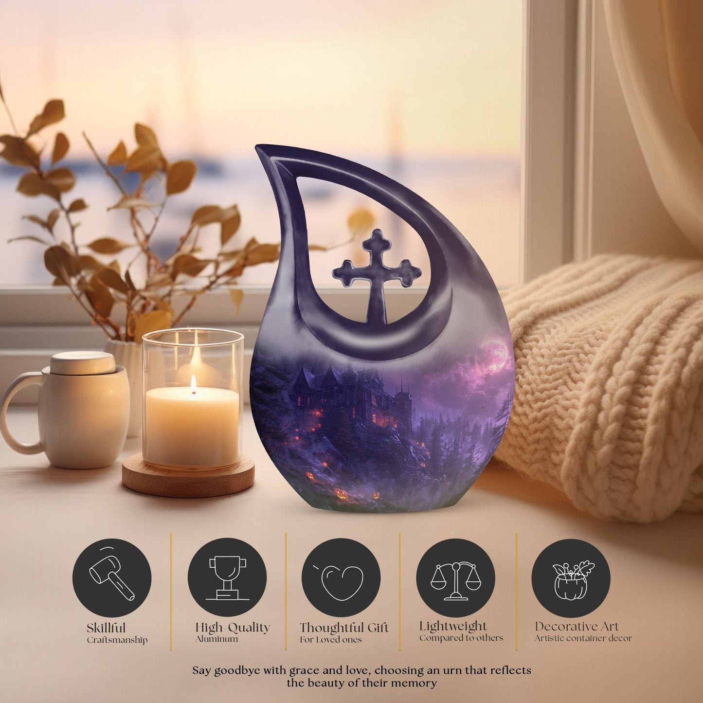 Custom Mystic Moonlit Manor Urn