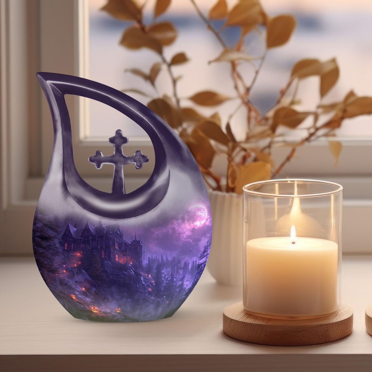 Custom Mystic Moonlit Manor Urn