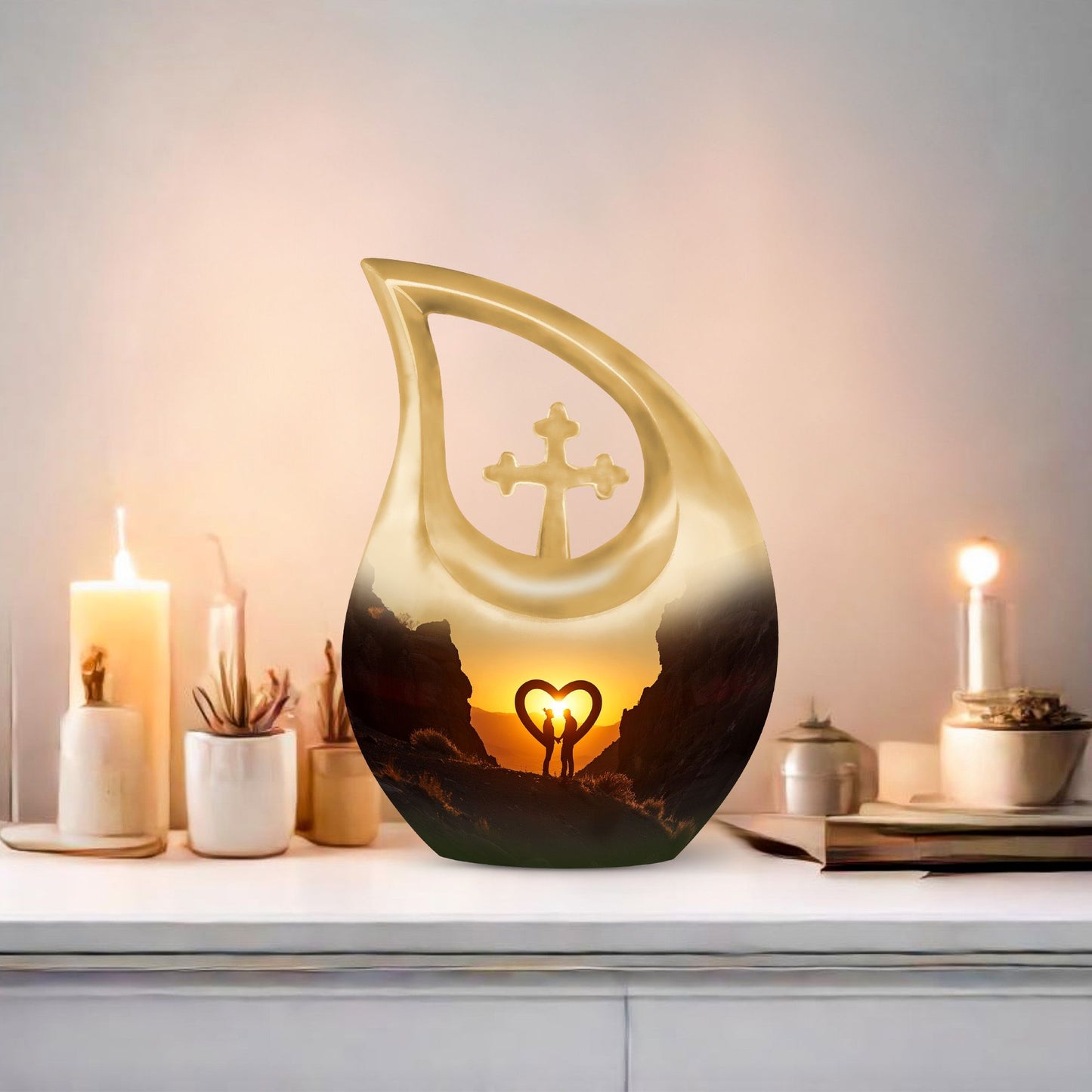 Desert Love Silhouette memorial urn