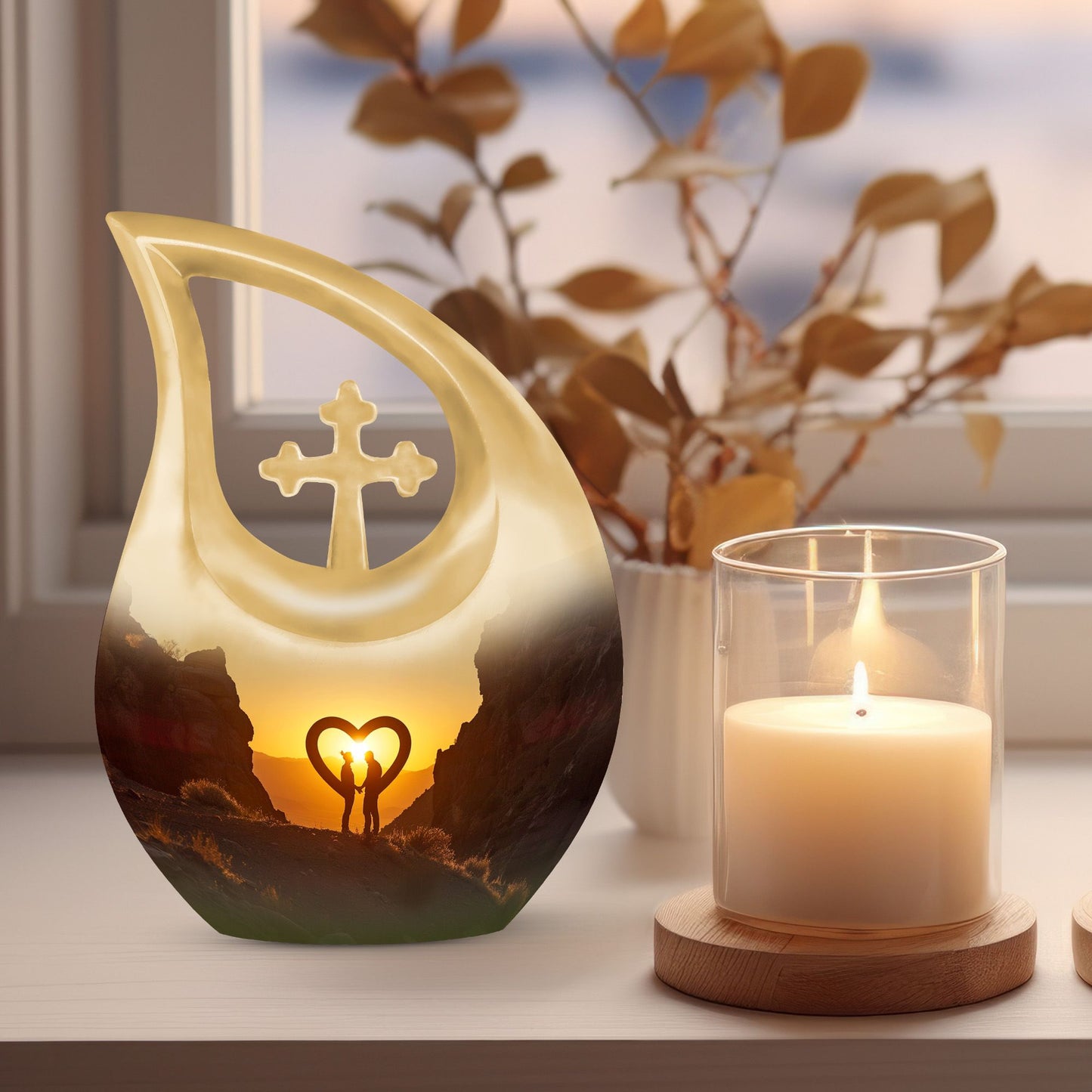 Desert Love Silhouette memorial urn