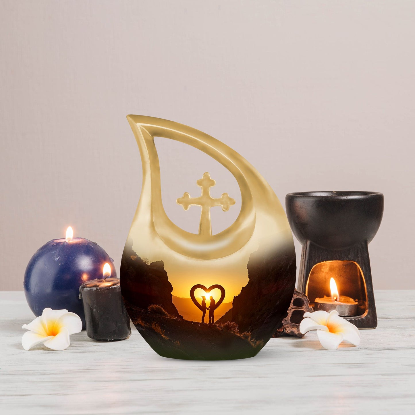 Desert Love Silhouette memorial urn