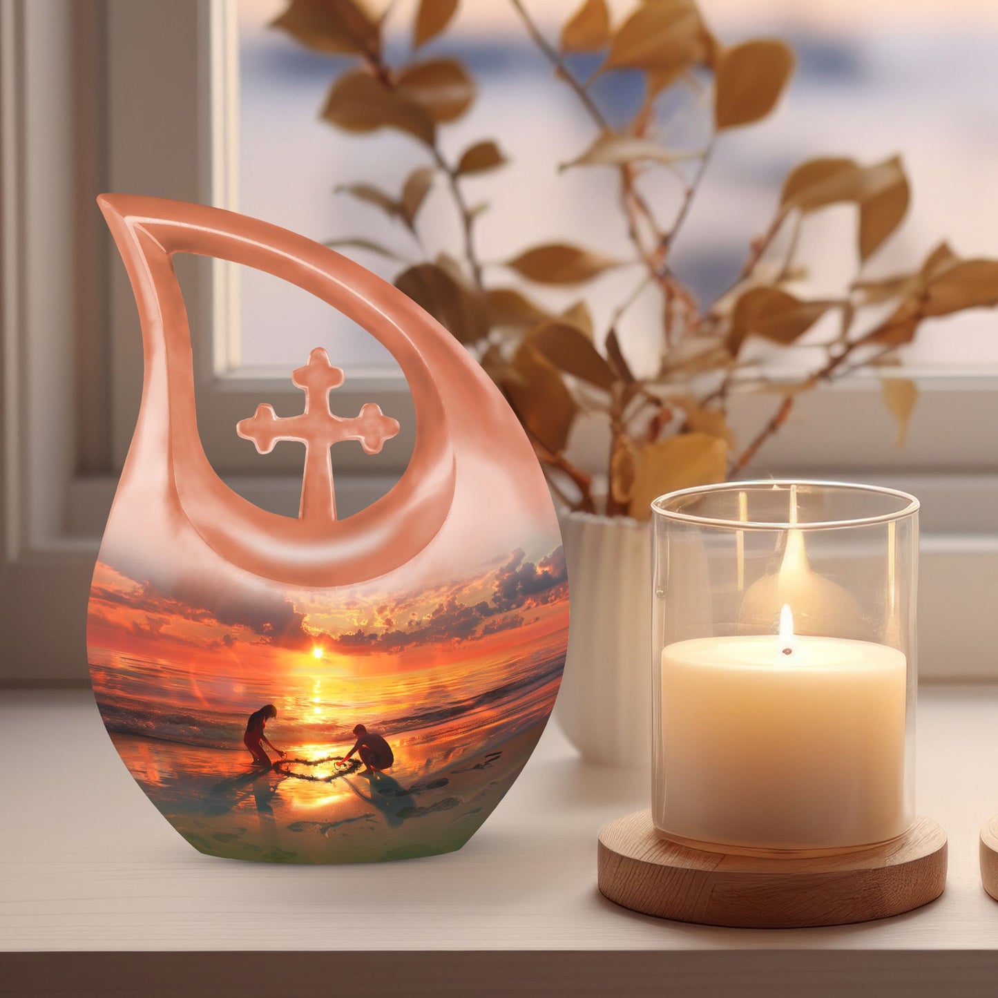 Sunset Heart Creation Memorial Urn for Ashes