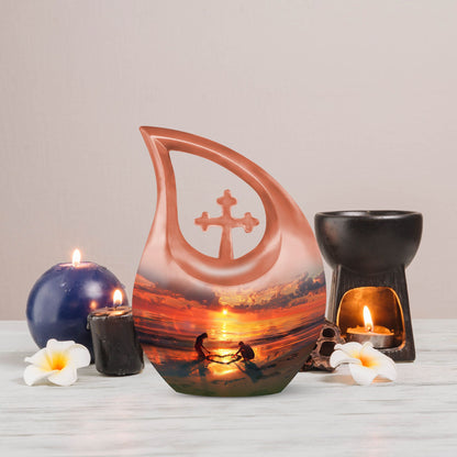 Sunset Heart Creation Memorial Urn for Ashes