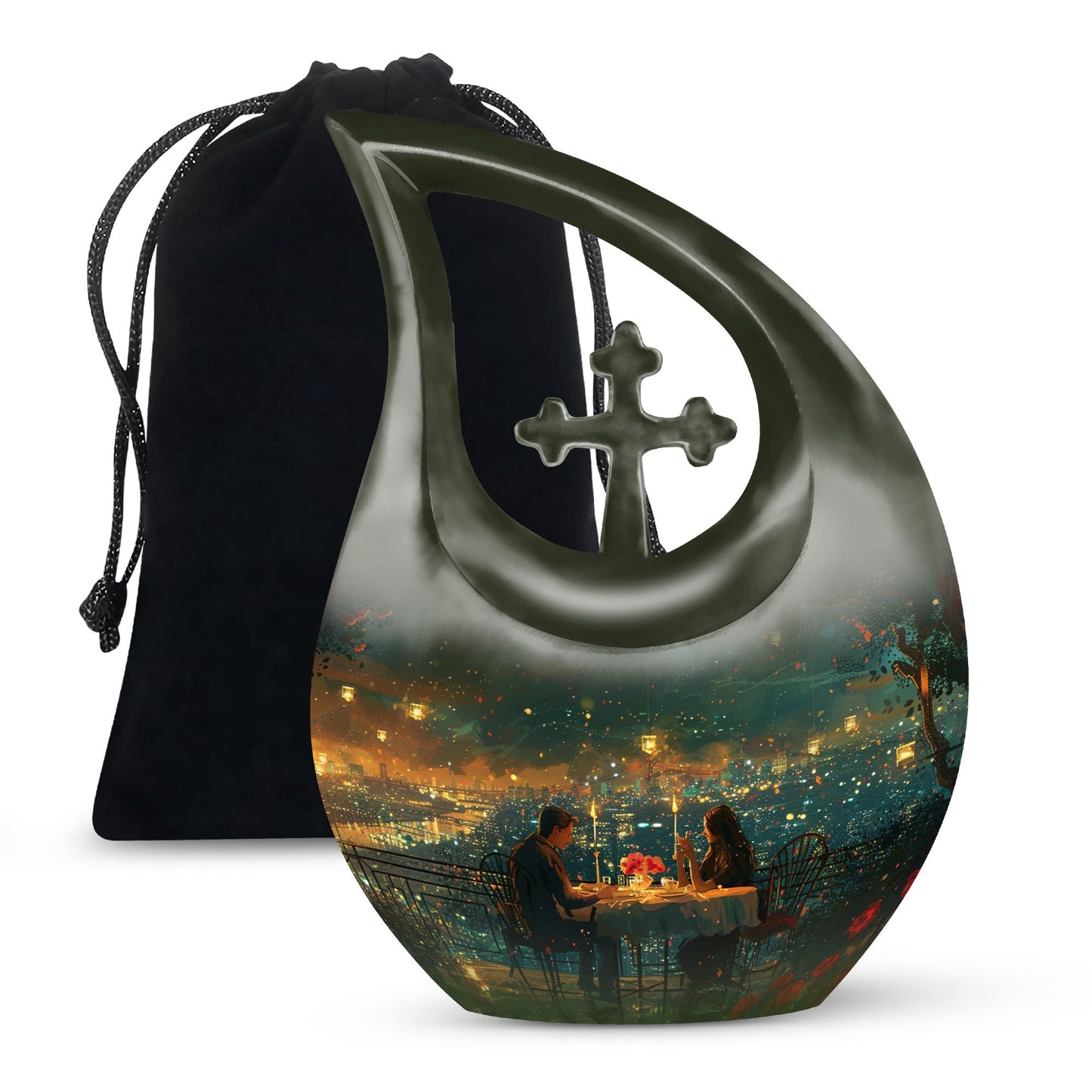 Moderne Midninght Blooms A Urn