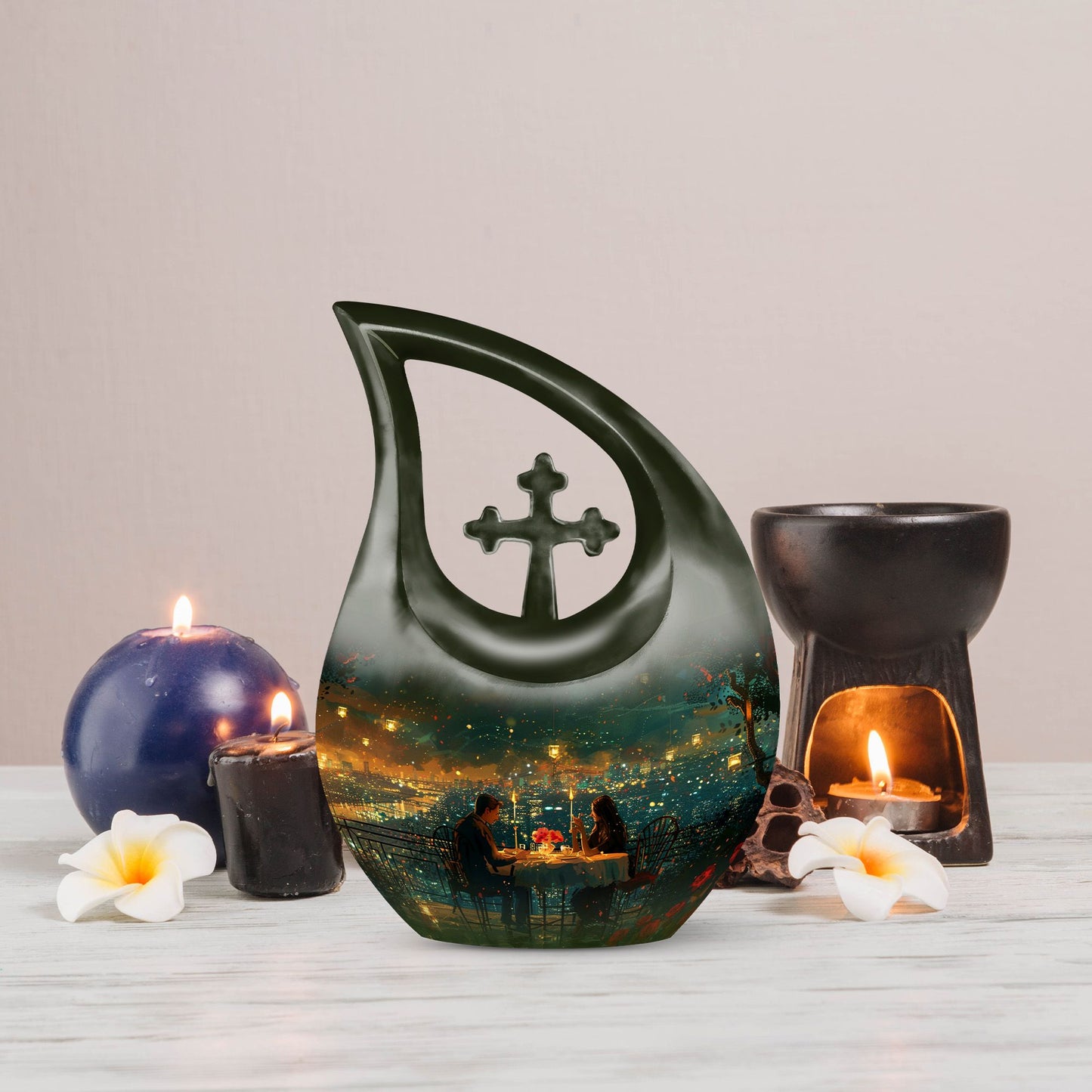 Moderne Midninght Blooms A Urn