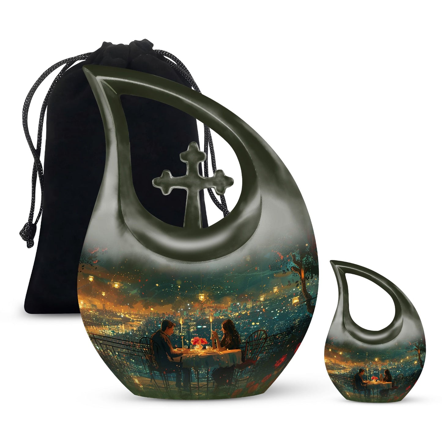 Moderne Midninght Blooms A Urn