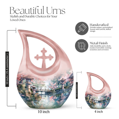Spring Whispering Cross Drop custom urn