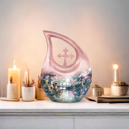 Spring Whispering Cross Drop custom urn