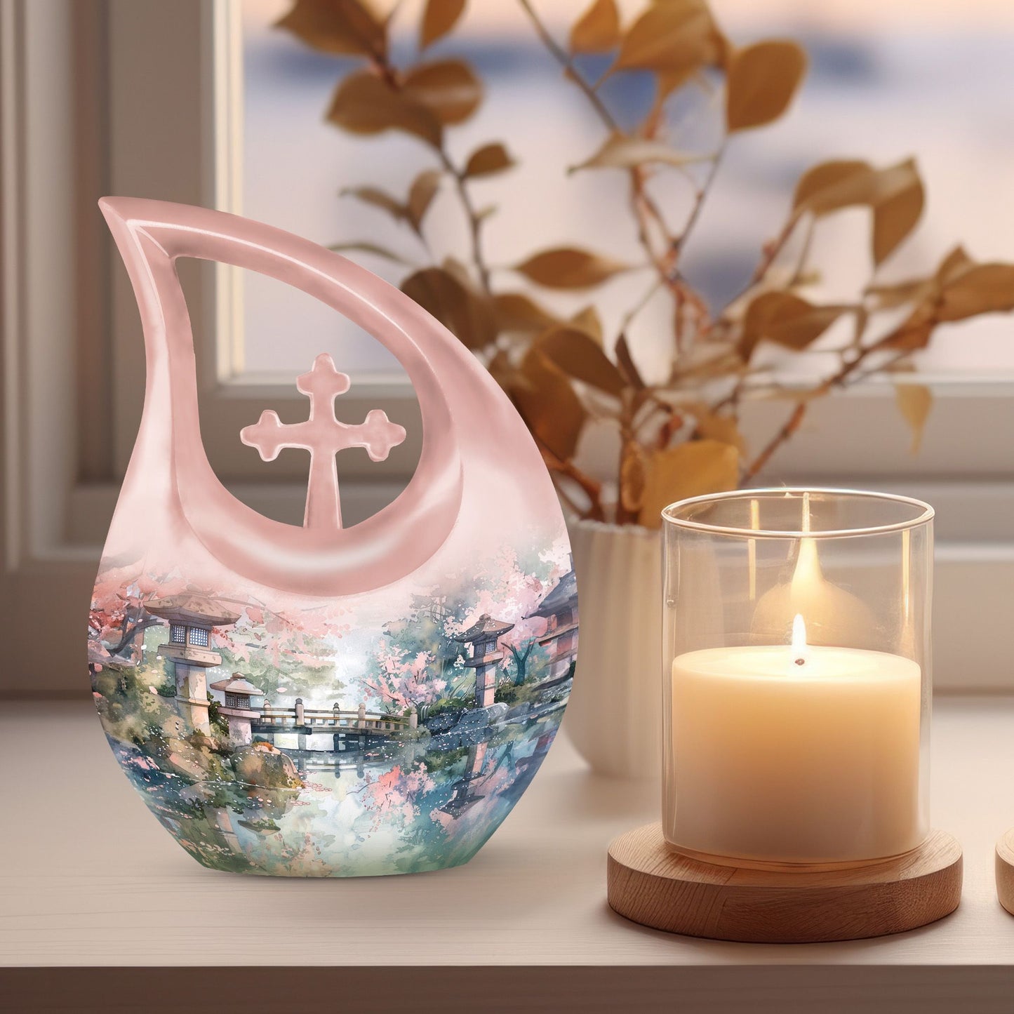 Spring Whispering Cross Drop custom urn