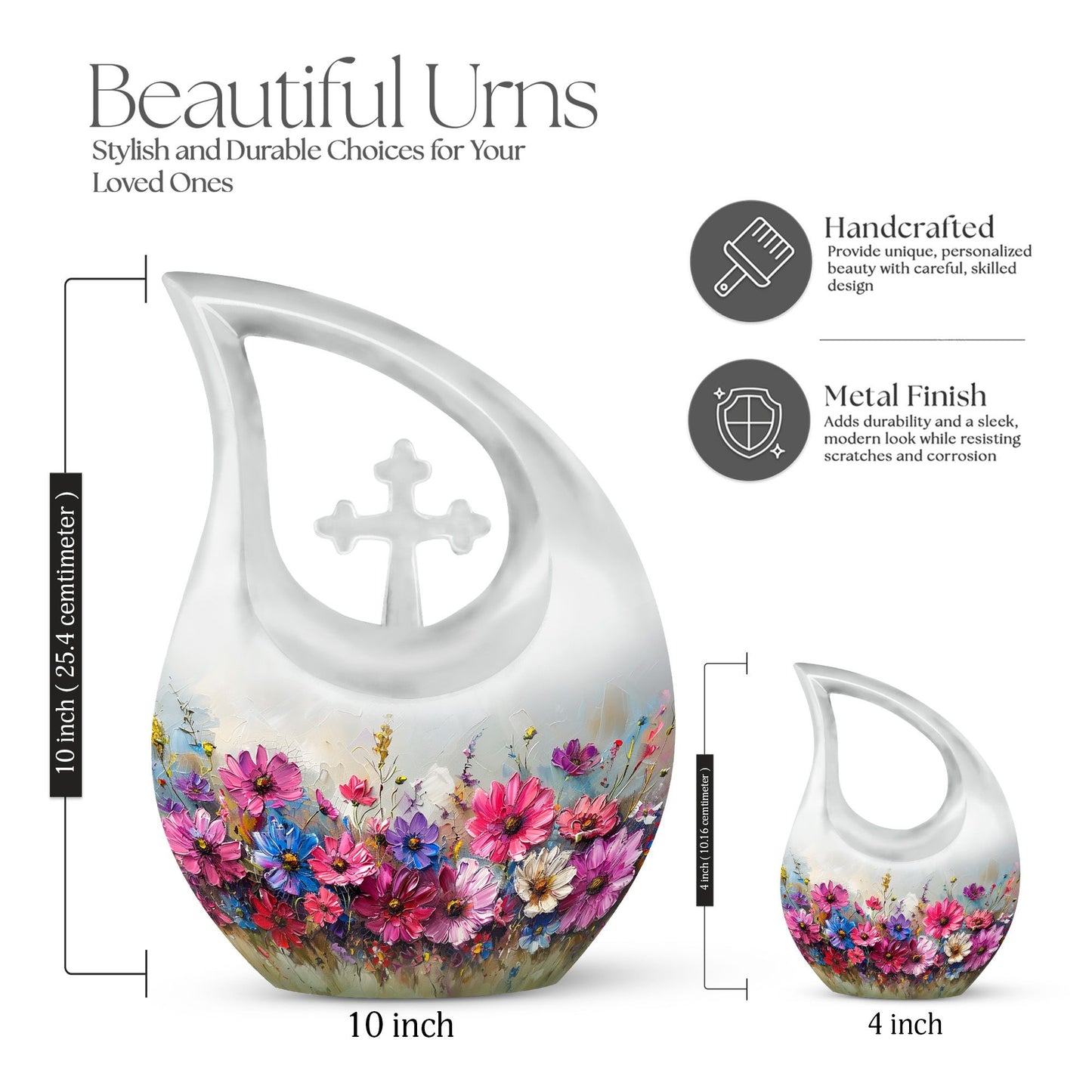Vibrant Canvas A 10 inch aluminium urn