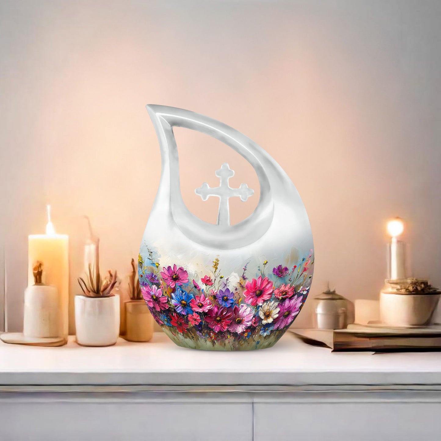Vibrant Canvas A 10 inch aluminium urn