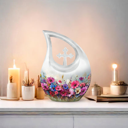 Vibrant Canvas A 10 inch aluminium urn