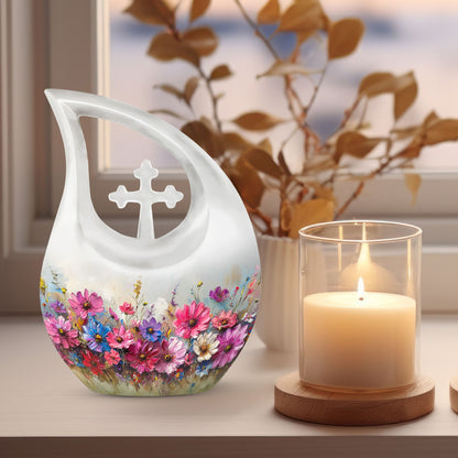 Vibrant Canvas A 10 inch aluminium urn