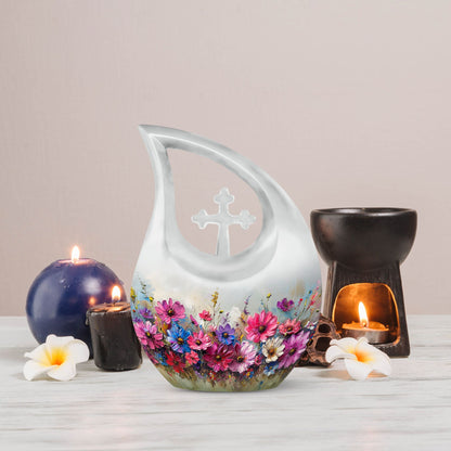 Vibrant Canvas A 10 inch aluminium urn