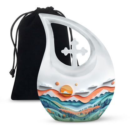 Paper Waves Serene Urn.