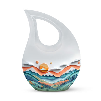 Paper Waves Serene Urn.