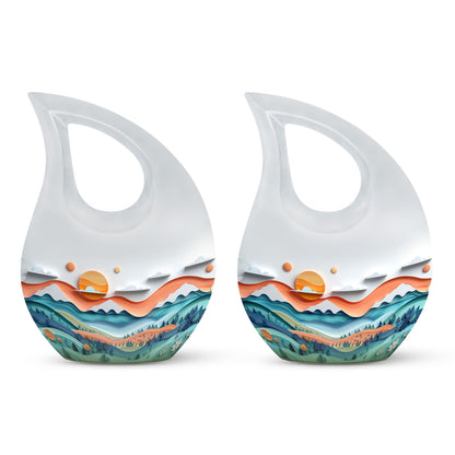 Paper Waves Serene Urn.