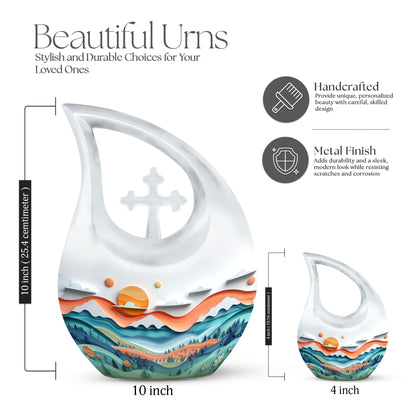 Paper Waves Serene Urn.