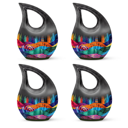 Vibrant Textile Landscape 10 Inch Aluminium Urn