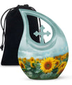 Sunflower Large Urns For Human Ashes – Floral Funeral Urns For Women
